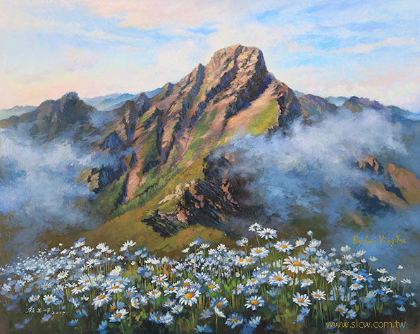 Mt. Morrison in Summer_Mt. Jade in Summer_盛夏玉山_賴英澤_30F_painted by Lai Ying-Tse